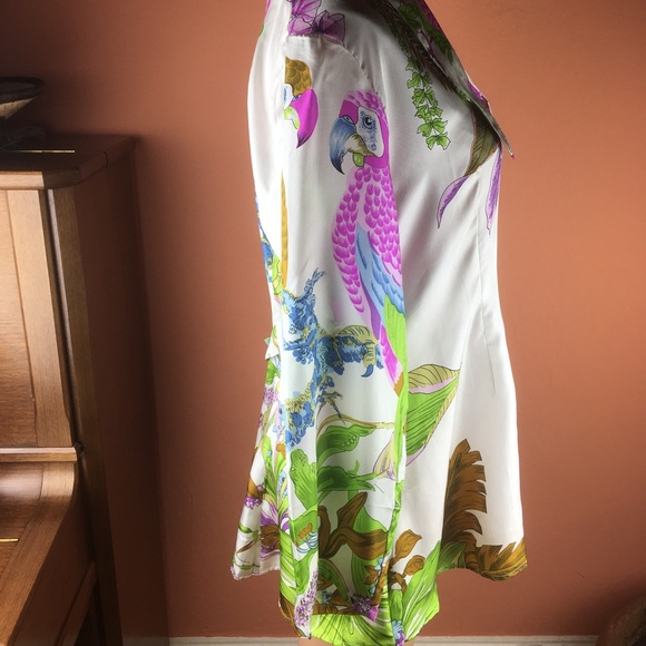 Miss Meng Silk Parrot Print Blouse - Picture 8 of 15